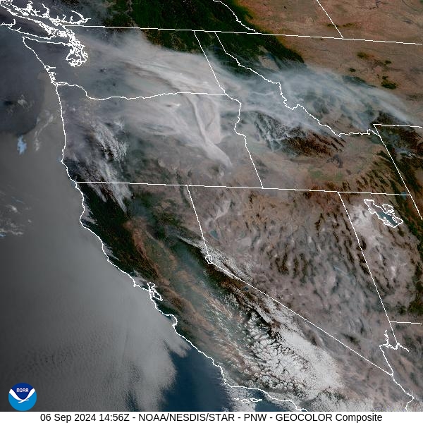 Friday morning’s satellite shows light smoke over Western Montana, with heavier smoke over Washington, Idaho, and Oregon.